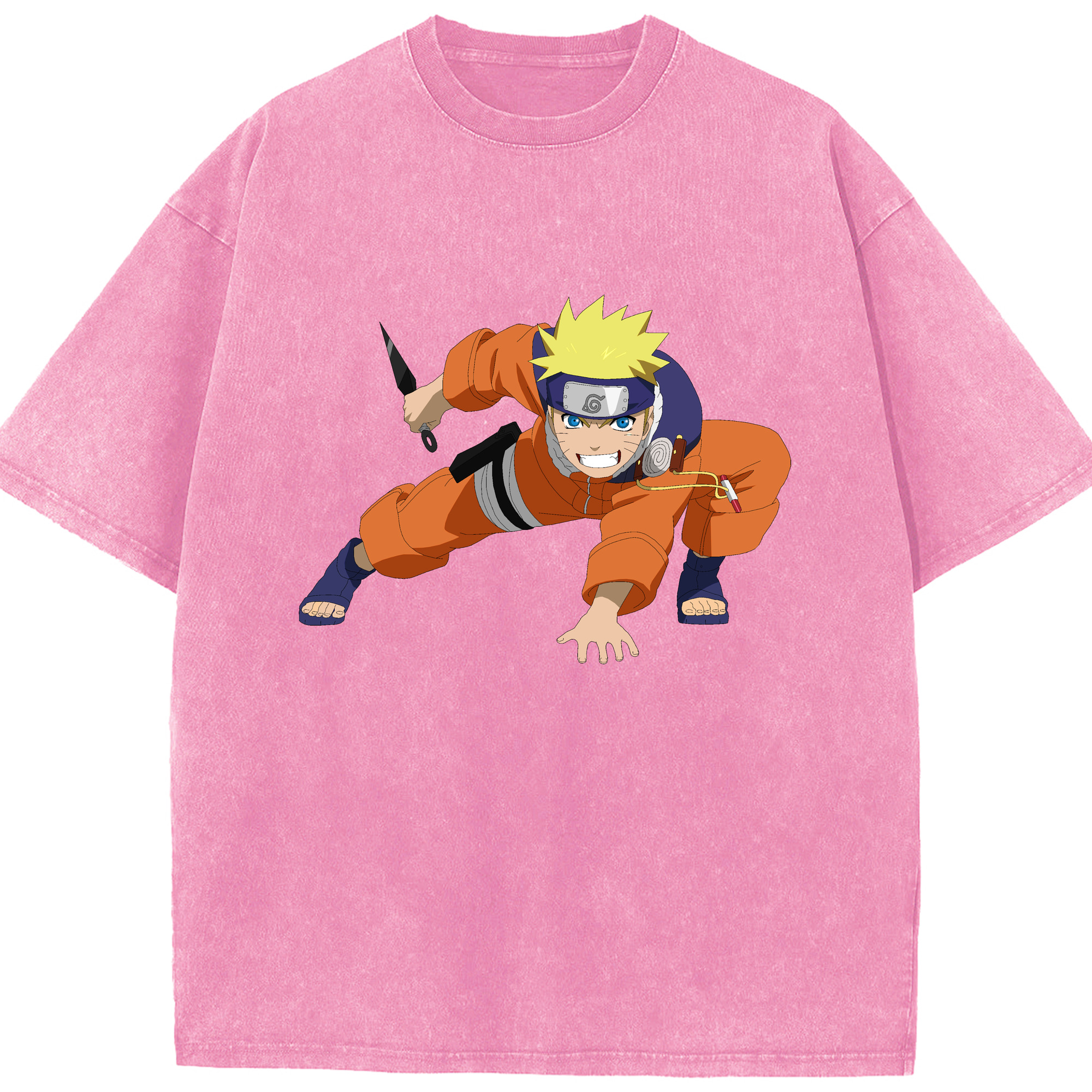 （画像用） NARUTO -ナルト- うずまき ナルト Uzumaki Naruto 綿100% ヴィンテージ風 半袖Tシャツ（フロントプリント）